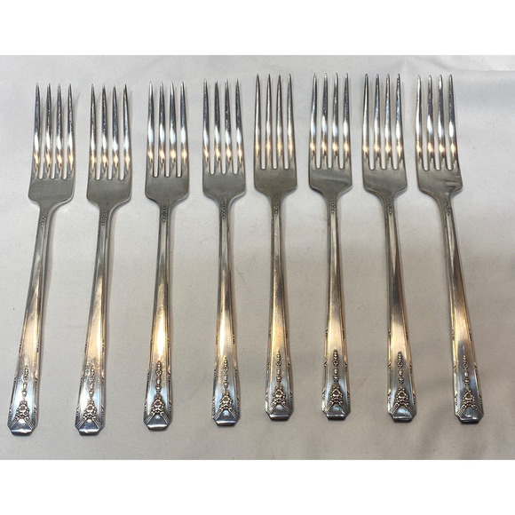 ONEIDA COMMUNITY "MILADY" SILVERPLATE FLATWARE SET SERVICE FOR 8 - Picture 2 of 9